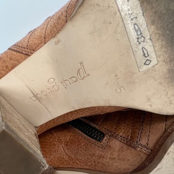 Paul Green Malibu Sliced Zip Bootie UK 5 US 7.5 Cognac Brown Leather Ankle Boot - Picture 9 of 12